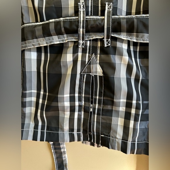 Espirit Black/White Plaid Trench Over Coat Womens Layering Classic Size XS - Picture 13 of 16